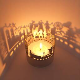 Munich Skyline Shadow Play Lantern Candle Attachment, Silhouettes Of Iconic Sights, Perfect Souvenir For Fans - thumbnail 2