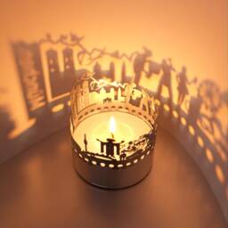 Munich Skyline Shadow Play Lantern Candle Attachment, Silhouettes Of Iconic Sights, Perfect Souvenir For Fans - thumbnail 3