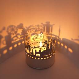 Munich Skyline Shadow Play Lantern Candle Attachment, Silhouettes Of Iconic Sights, Perfect Souvenir For Fans