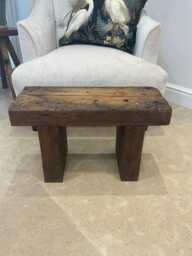 The Batsford - Reclaimed Pine Stool Handmade Rustic Wooden Footstool, Solid Wood Side Table Or Small Bench - thumbnail 1