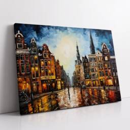 Amsterdam City Street Abstract America Modern Painting Wall Art, Framed Canvas Poster Print, Home/Office Room Decor, Gifts - thumbnail 2