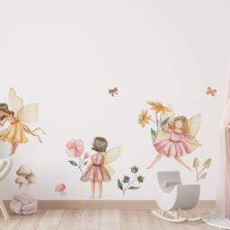 Watercolor Fairy Wall Decal Removable Nursery Fairytale Sticker - thumbnail 3