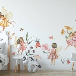 Watercolor Fairy Wall Decal Removable Nursery Fairytale Sticker - thumbnail 2