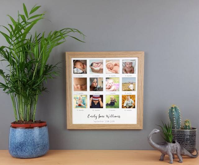 Baby First Year Photo Frame, Birthday My Gift, Personalised Baby Picture Keepsake. 1st Birthday - image 1