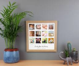 Baby First Year Photo Frame, Birthday My Gift, Personalised Baby Picture Keepsake. 1st Birthday