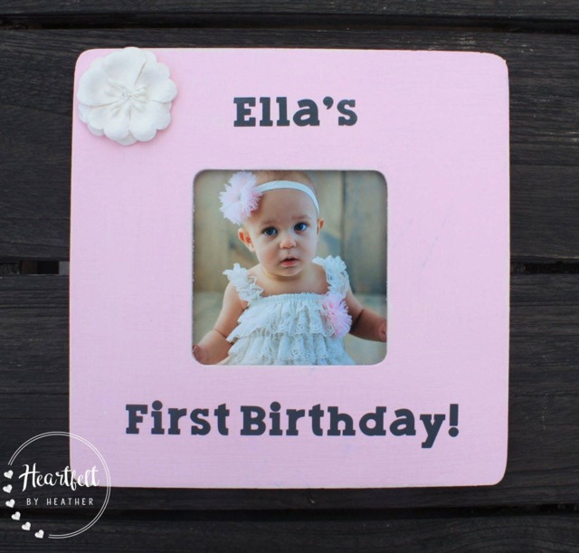 Personalized Baby Girl Picture Frame - First Birthday Gift - image 1
