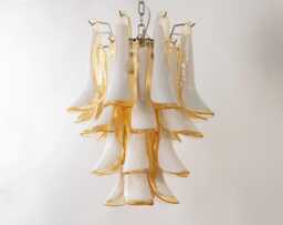 Murano Chandelier Petali ??50xh50 cm - Amber Glass Hand-Blown Italy Customizable Pendant