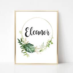 Personalised Tropical Nursery Print, Green Room Decor, Leaves, Theme Prints - thumbnail 1