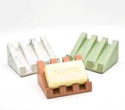 Concrete Draining Soap Dish, Bar Holder, Sponge Bathroom Accessories, Tray, Kitchen Sink Minimalist Home, Modern