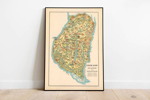 1933 Argentina Map Print Entre Rios Vintage Wall Art - image 1