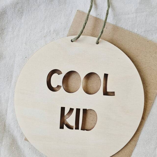 Cool Kid Wooden Wall Sign - Kids Scandi Decor - image 1