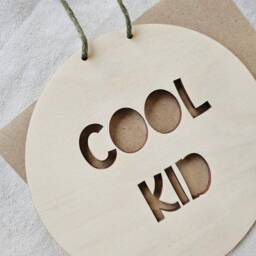 Cool Kid Wooden Wall Sign - Kids Scandi Decor - thumbnail 2