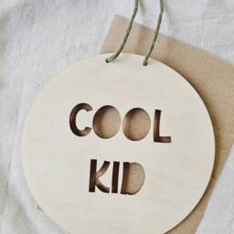 Cool Kid Wooden Wall Sign - Kids Scandi Decor - thumbnail 1