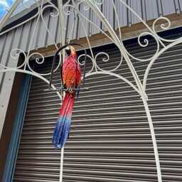 Decorative Large Hanging Parrot Statue - Red - thumbnail 3