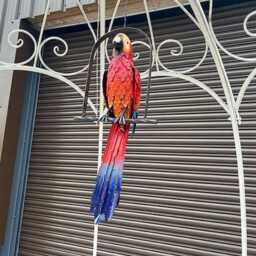 Decorative Large Hanging Parrot Statue - Red - thumbnail 2