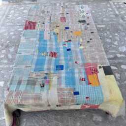 Cotton Kantha Quilt Block Print Patchwork Reversible Handmade Artistic Bedspread - thumbnail 4