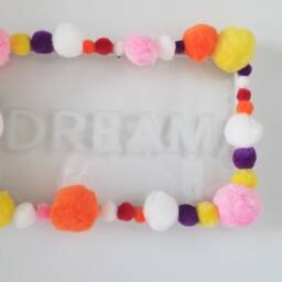 Etched Glass , Pom Frame, Nursery Decor, Baby Show Gift, Wall Art, Dream, Etched Rooms Room - thumbnail 2