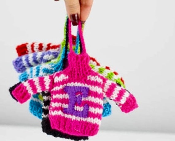 Personalized Knitted Mini Sweater Ornament, Festive Gifts, Christmas Ornaments - image 1