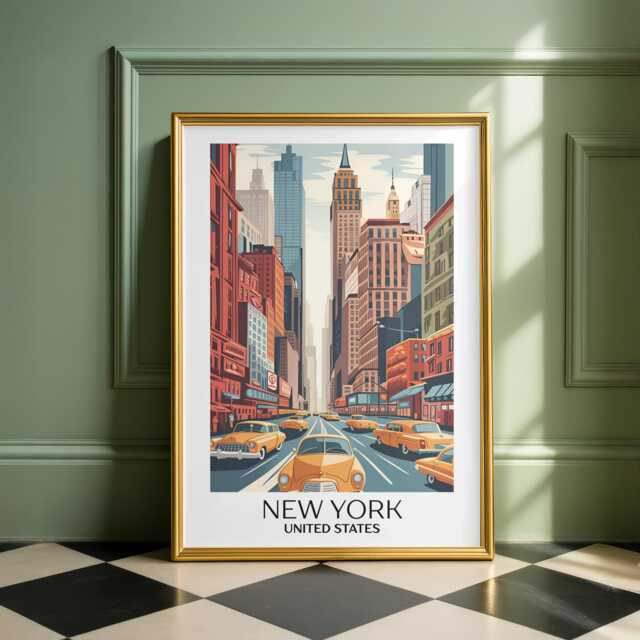 New York City Travel Print Colourful Nyc Art - image 1