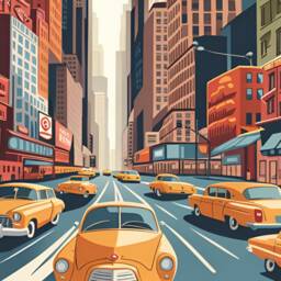 New York City Travel Print Colourful Nyc Art - thumbnail 2