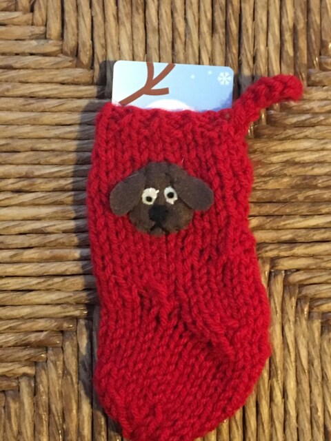Dog Gift Card Holder, Lovers Stocking, Miniature Christmas Stocking, Pet Lover, Sitter Gift, Walker Ornament - image 1