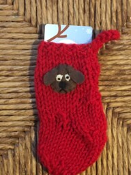 Dog Gift Card Holder, Lovers Stocking, Miniature Christmas Stocking, Pet Lover, Sitter Gift, Walker Ornament