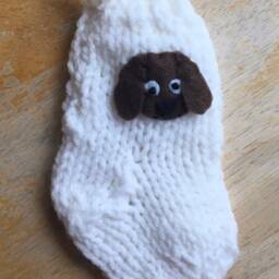 Dog Gift Card Holder, Lovers Stocking, Miniature Christmas Stocking, Pet Lover, Sitter Gift, Walker Ornament - thumbnail 3