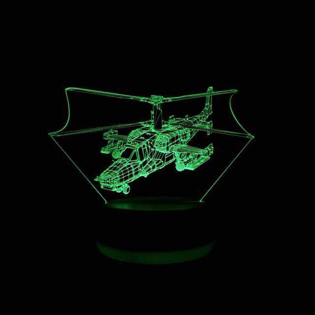 Helicopter Led Night Light, Gift, Chopper Gifts For Kids, Dad Lights, Bedroom Light - image 1