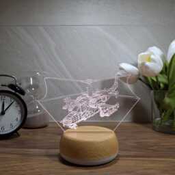 Helicopter Led Night Light, Gift, Chopper Gifts For Kids, Dad Lights, Bedroom Light - thumbnail 3