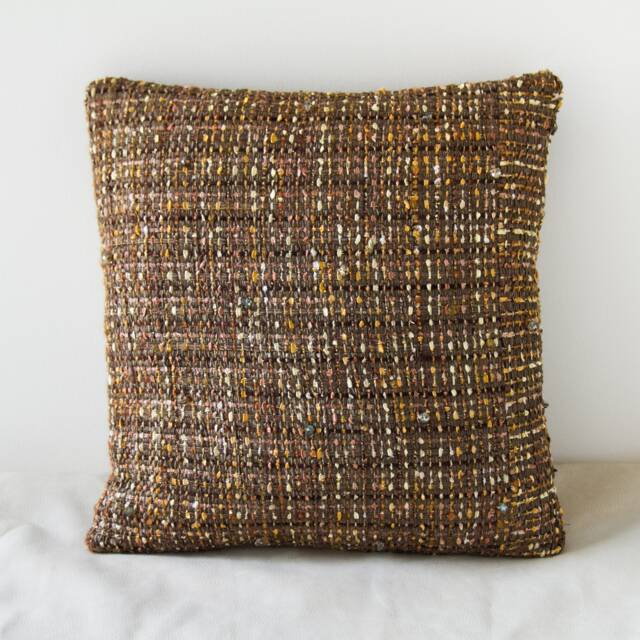 Harthley Bohemian Throw Pillow Boho 15x15 Natural Woven Coffee Harmony - image 1