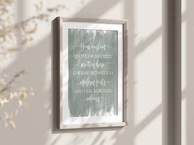 Custom Quote Print, Watercolour Personalised Text - Poem Song Lyrics Wall Art, Sign, Gift For Her, Him - image 1