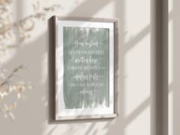 Custom Quote Print, Watercolour Personalised Text - Poem Song Lyrics Wall Art, Sign, Gift For Her, Him - thumbnail 1