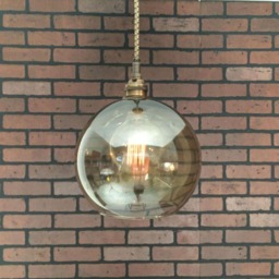"Industrial Pendant Light -Antique Brass 8"" Smoked Glass Open Globe with Patented ""Huila" - thumbnail 2