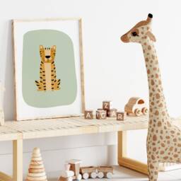 Safari Nursery Wall Prints, Decor, Boho Set Of 3 Green Art, Neutral Art - thumbnail 3