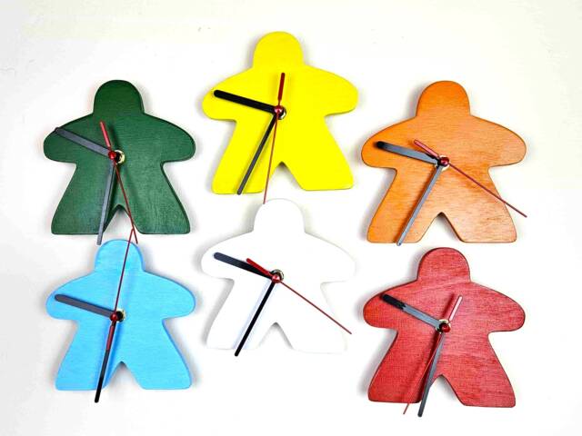 Meeple Wall Clock, Carcassonne, Board Game Meeples, Games, Games Room, Wooden Carcassonne Game - image 1