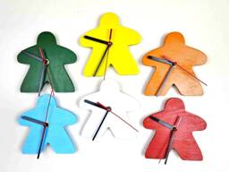 Meeple Wall Clock, Carcassonne, Board Game Meeples, Games, Games Room, Wooden Carcassonne Game - thumbnail 1