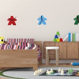Meeple Wall Clock, Carcassonne, Board Game Meeples, Games, Games Room, Wooden Carcassonne Game - thumbnail 2