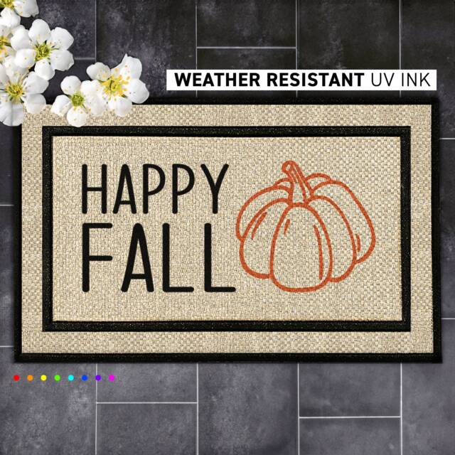 Happy Fall Seasonal Quote Doormat - Decor For Lovers - image 1