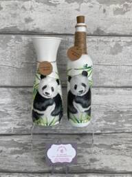 Panda Vase & Light Up Bottle Set, Gifts, Mother's Day Gifts , Xmas Snowdrops - thumbnail 1