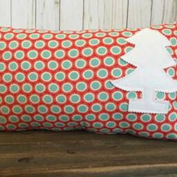 Snowflake Lumbar Pillow Cover Red Polka Dot Holiday Decor - 12 X 20 Inch - thumbnail 4