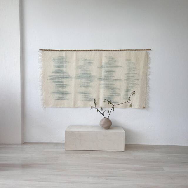 Matcha - Large Wool Wall Hanging Green Boho Tapestry - image 1
