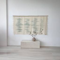 Matcha - Large Wool Wall Hanging Green Boho Tapestry