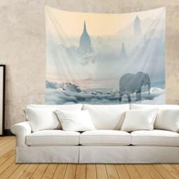Fantasy Themed Wall Tapestry, Land Of Dreams Mystical Art, Fantasy Digital Art - thumbnail 2