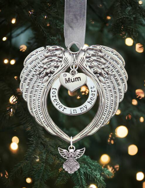 Angel Wings Pendant Memorial Christmas Gift Tree Decoration Mum Dad Grandad Nan - image 1