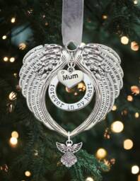 Angel Wings Pendant Memorial Christmas Gift Tree Decoration Mum Dad Grandad Nan
