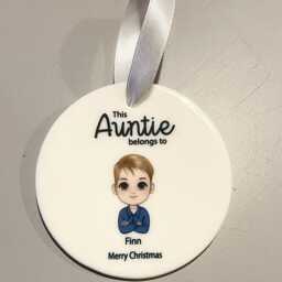 Auntie Bauble From Niece & Nephew, Auntie Christmas, Christmas Ornaments, Decorations, Uncle - thumbnail 3