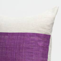 Hmong Hill Tribe Hemp Pillow - Purple Stripe, 20x20 - thumbnail 3