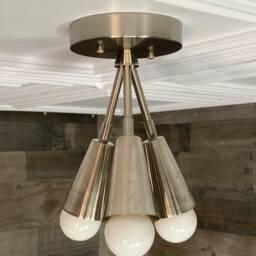 Theseus Modern 3 Cone Light Mid Century Semi Flush - thumbnail 4