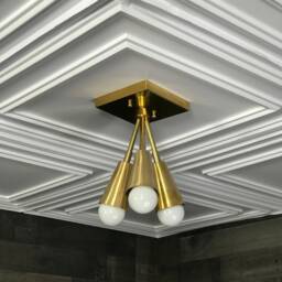 Theseus Modern 3 Cone Light Mid Century Semi Flush - thumbnail 2