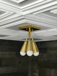 Theseus Modern 3 Cone Light Mid Century Semi Flush - thumbnail 1